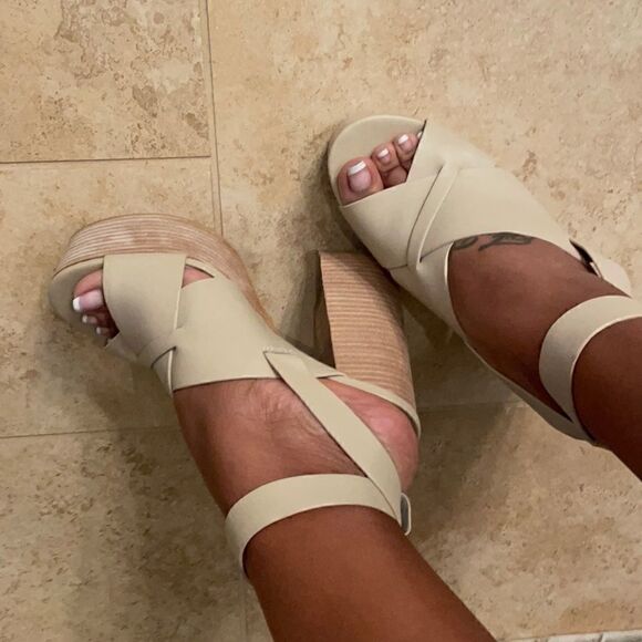 Shellys London Leather Platform Heel Size 9 - Picture 5 of 5